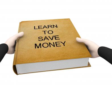 Book of learn to save money stock photo