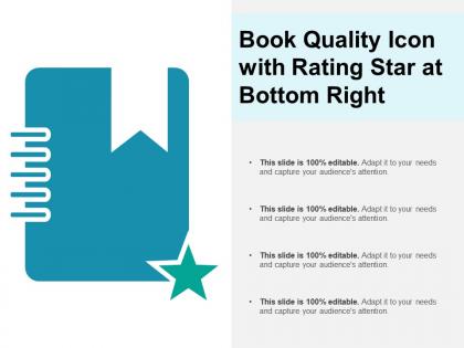 Book quality icon with rating star at bottom right