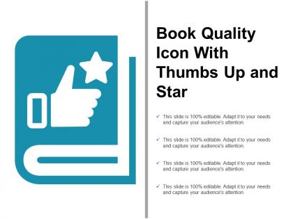 Book quality icon with thumbs up and star