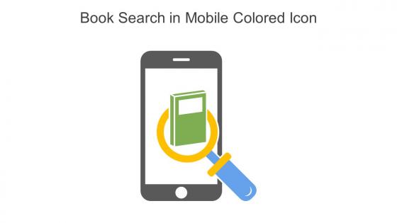 Book Search In Mobile Colored Icon In Powerpoint Pptx Png And Editable Eps Format