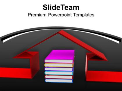 Book under 3d house education powerpoint templates ppt themes and graphics 0113