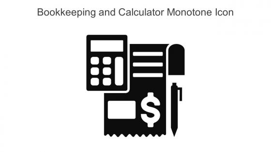 Bookkeeping And Calculator Monotone Icon In Powerpoint Pptx Png And Editable Eps Format