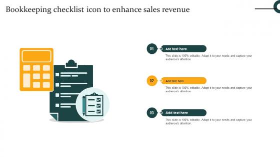 Bookkeeping Checklist Icon To Enhance Sales Revenue