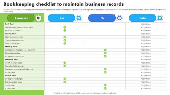 Bookkeeping Checklist To Maintain Business Records