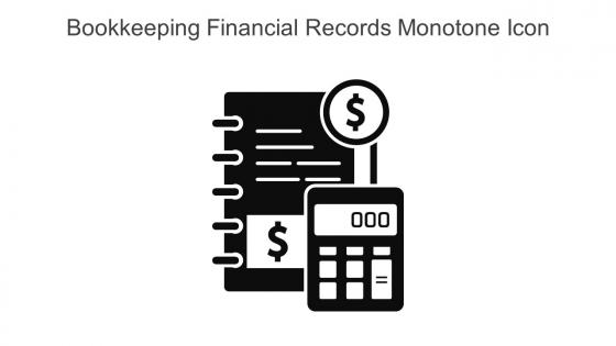 Bookkeeping Financial Records Monotone Icon In Powerpoint Pptx Png And Editable Eps Format