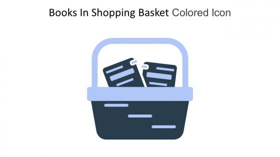 Books In Shopping Basket Colored Icon In Powerpoint Pptx Png And Editable Eps Format