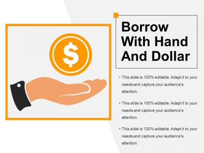 Borrow with hand and dollar