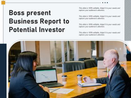 Boss present business report to potential investor