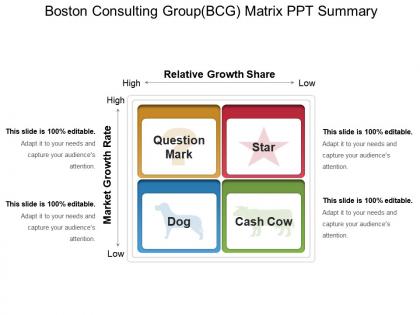 Boston consulting groupbcg matrix ppt summary