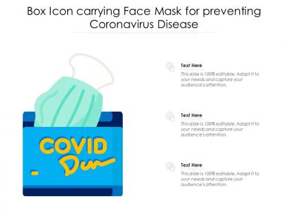 Box icon carrying face mask for preventing coronavirus disease