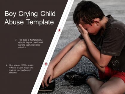 Boy crying child abuse template