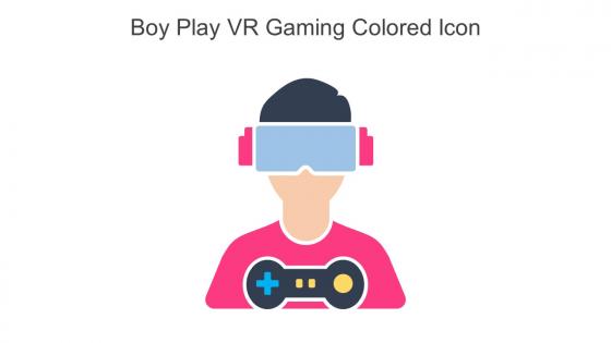 Boy Play VR Gaming Colored Icon In Powerpoint Pptx Png And Editable Eps Format
