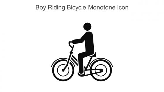 Boy Riding Bicycle Monotone Icon In Powerpoint Pptx Png And Editable Eps Format