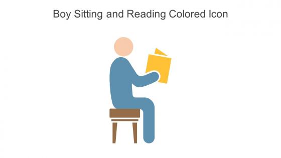 Boy Sitting And Reading Colored Icon In Powerpoint Pptx Png And Editable Eps Format