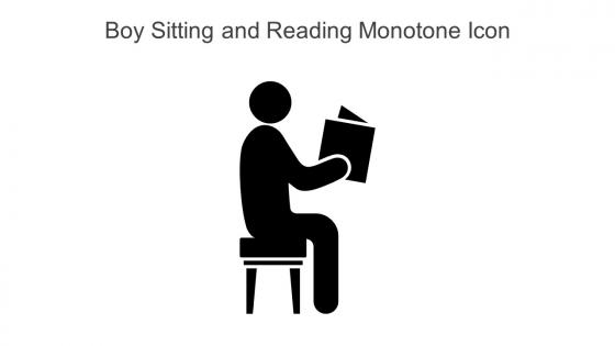 Boy Sitting And Reading Monotone Icon In Powerpoint Pptx Png And Editable Eps Format