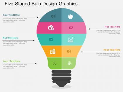 Bp five staged bulb design graphics flat powerpoint design