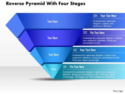 Bp reverse pyramid with four stages powerpoint template