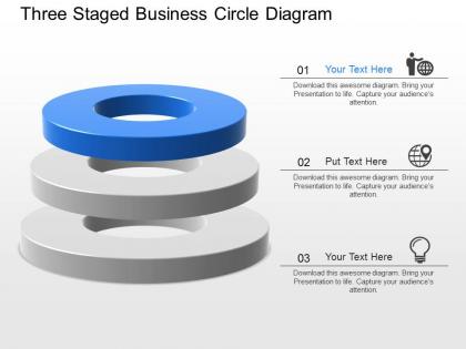 Bq three staged business circle diagram powerpoint template