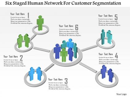 Br six staged human network for customer segmentation powerpoint template