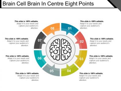 Brain cell brain in centre eight points