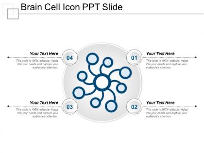 Brain cell icon ppt slide