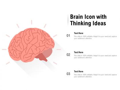 Brain icon with thinking ideas