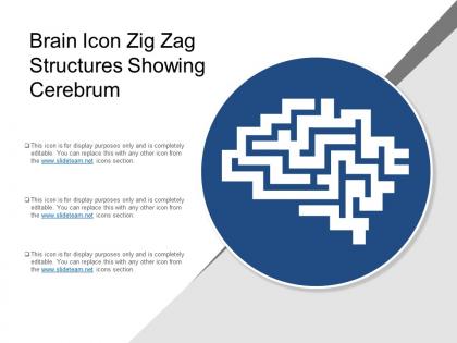 Brain icon zig zag structures showing cerebrum
