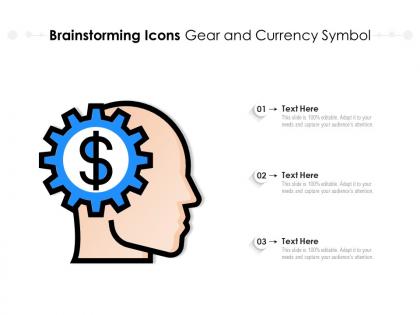 Brainstorming icons gear and currency symbol