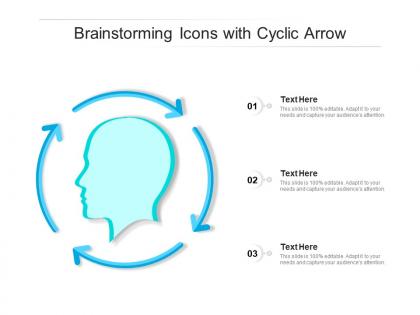 Brainstorming icons with cyclic arrow