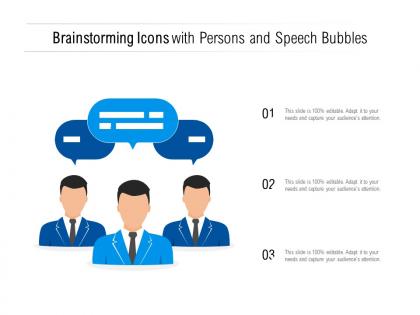 Brainstorming icons with persons and speech bubbles