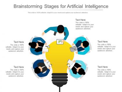 Brainstorming stages for artificial intelligence infographic template