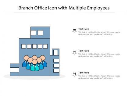 Branch office icon with multiple employees
