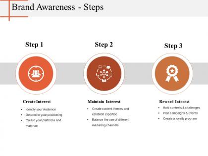 Brand awareness steps powerpoint slide images