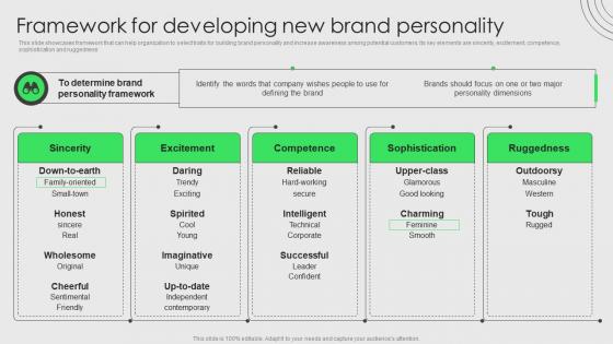Brand Development And Launch Strategy Framework For Developing New Brand Personality
