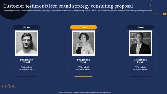 Brand Development Consulting Proposal Customer Testimonial For Brand Strategy Consulting Proposal