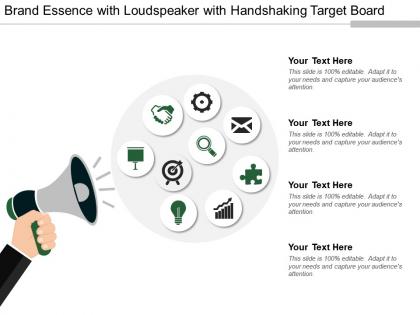 Brand essence with loudspeaker with handshaking target board