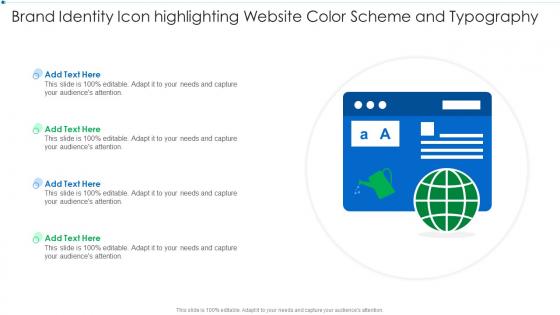Brand Identity Icon Highlighting Website Color Scheme And Typography