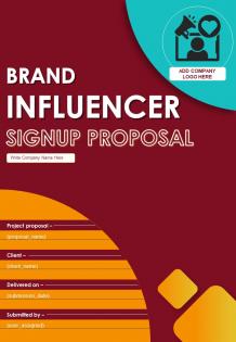 Brand Influencer Signup Proposal Report Sample Example Document