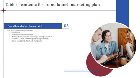 Brand Launch Marketing Plan Table Of Contents Branding SS V
