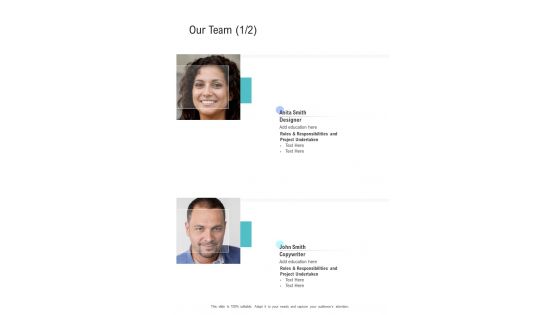 Brand Launch Proposal Our Team One Pager Sample Example Document