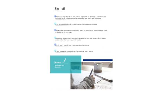 Brand Launch Proposal Sign Off One Pager Sample Example Document