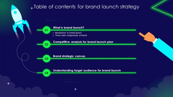 Brand Launch Strategy Table Of Contents Branding SS V