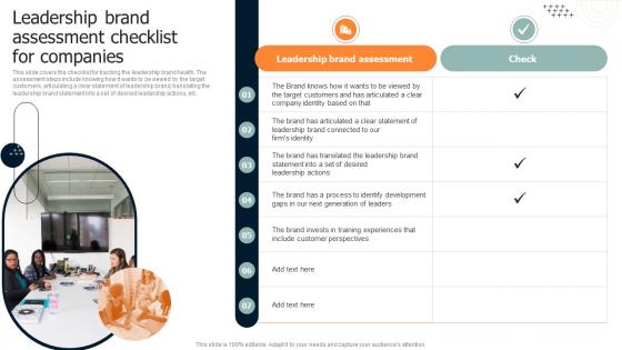 Brand Leadership Architecture Guide Leadership Brand Assessment Checklist For Companies
