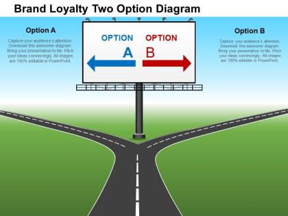 Brand loyalty two option diagram flat powerpoint design