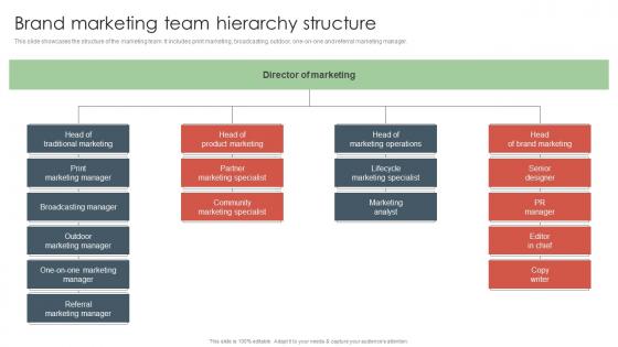 Brand Marketing Team Hierarchy Structure Offline Media To Reach Target Audience