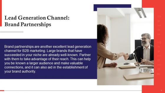 Brand Partnerships A Lead Generation Channel Training Ppt