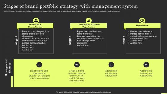 Brand Portfolio Strategy And Architecture Stages Of Brand Portfolio Strategy With Management