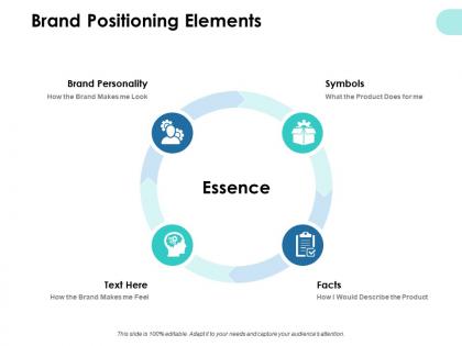 Brand positioning elements essence ppt powerpoint presentation pictures