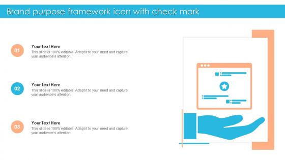 Brand Purpose Framework Icon With Check Mark