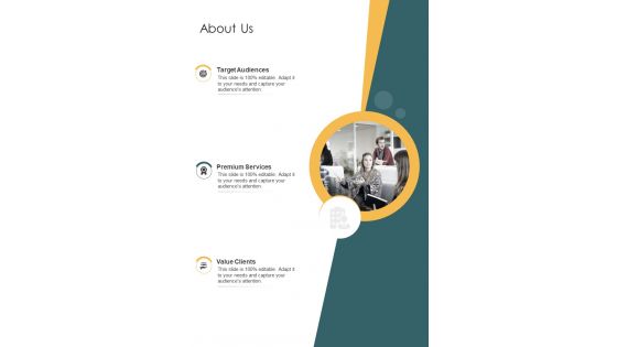 Branding Design Proposal Template About Us One Pager Sample Example Document